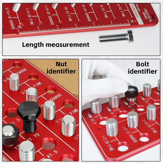 Thread Checker Standard And Metric Bolt Size And Thread Gauge Set Aluminum Alloy Nut And Bolt Thread Checker